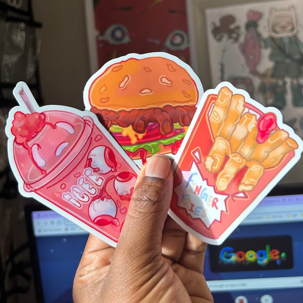 Gore food Sticker Set/Gore food/Gore stickers/Traumacore/ Traumacore Stickers/Weirdcore Stickers/Kidcore/Cute Gore Stickers/Creepycute