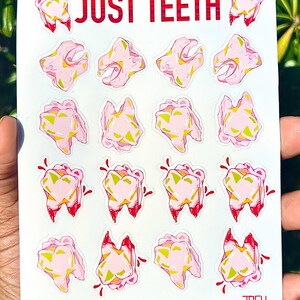 Just Teeth: bloederig en griezelig stickervel voor journaling