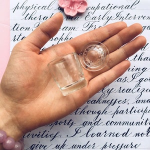 Glass Inkwell Set: Calligraphy Tools with Cherry Blossom Pen Rest