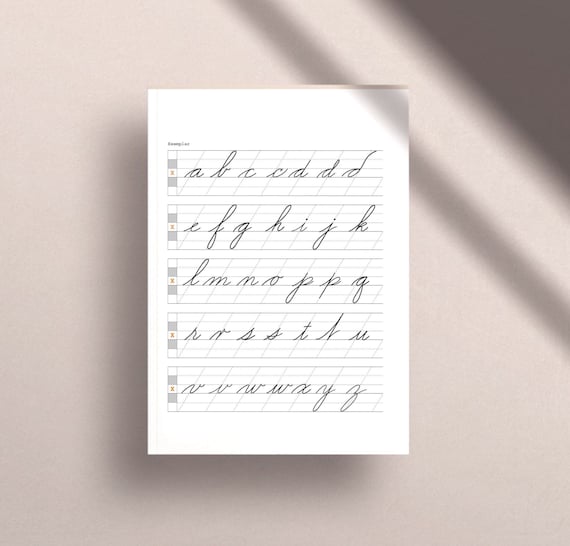 Calligraphy Practice Paper: 52 Single Side Sheets with Slanted Grid