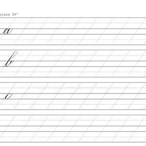 Leeres schräges Kupferstich Kalligraphie Arbeitsblatt PDF und JPG Datei - Leeres Kupferstich Übungsblatt zum Lettering Üben