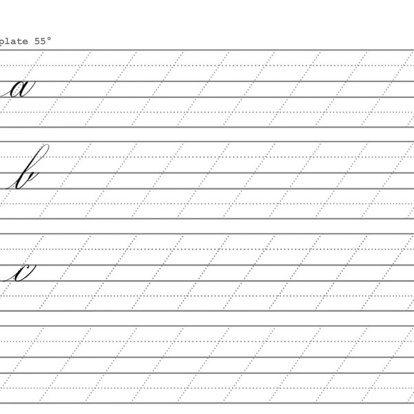 Blank Slanted Copperplate calligraphy Worksheet PDF and JPG file - Blank Copperplate Practice Sheet for Lettering Practice