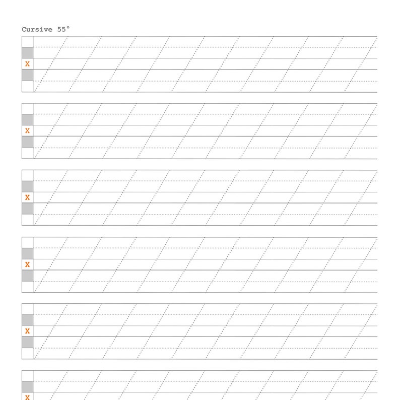 Blank Slanted Cursive Handwriting Worksheet PDF File to Learn - Etsy