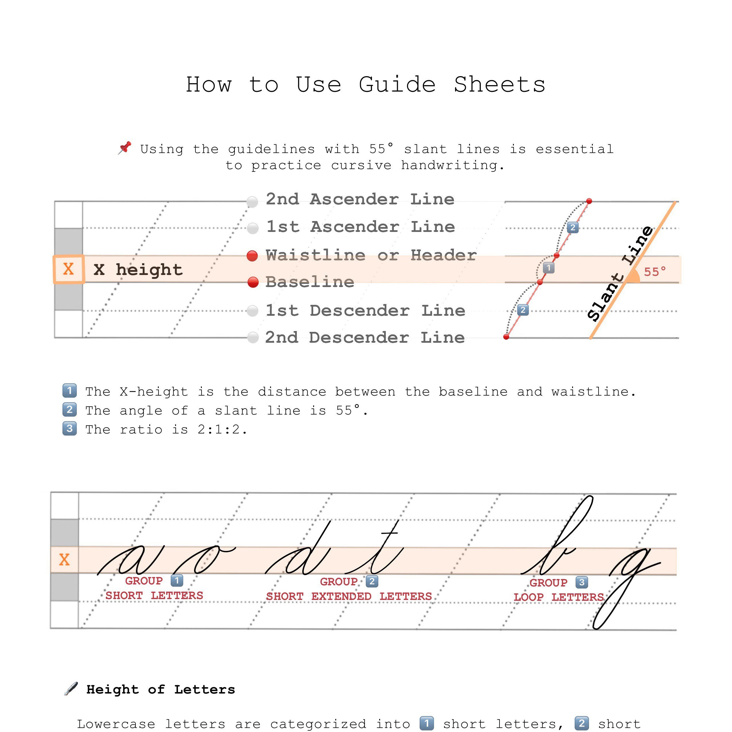 Blank Slanted Cursive Handwriting Worksheet PDF File Etsy