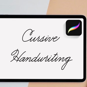 Cursive Handschrift Procreate Brush für iPad Lettering Cursive Worksheet mit einem benutzerdefinierten Pinsel Übungsblatt zum Lettering-Üben