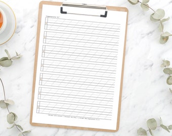 Copperplate Calligraphy Practice Sheets – Blank Slanted Worksheet (PDF Download)