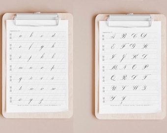 Copperplate Calligraphy Practice Worksheets: Uppercase & Lowercase (PDF Download)