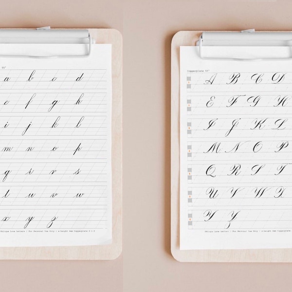 Copperplate Lowercase Calligraphy Practice Sheets - Etsy