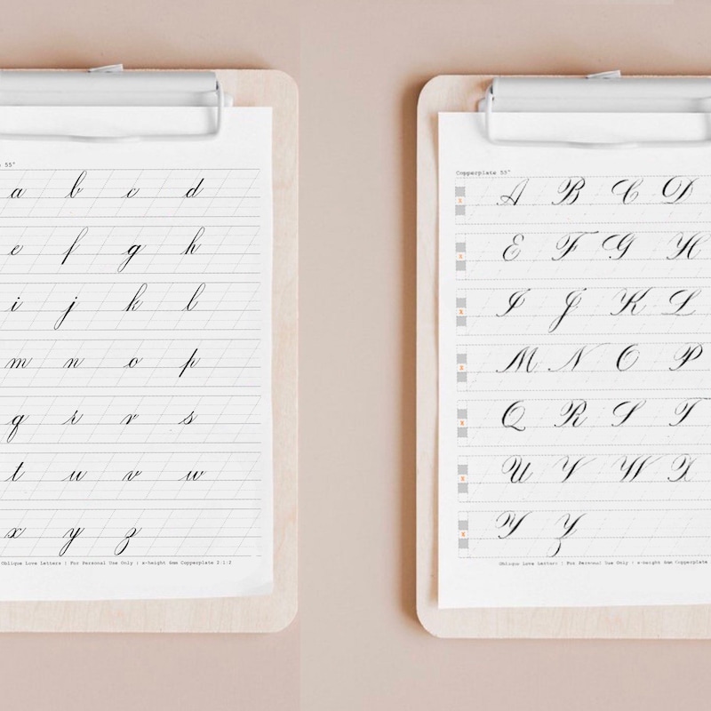 Copperplate Lowercase Calligraphy Practice Sheets - Etsy