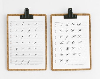Copperplate Calligraphy Practice Worksheets – Lowercase & Uppercase (PDF)