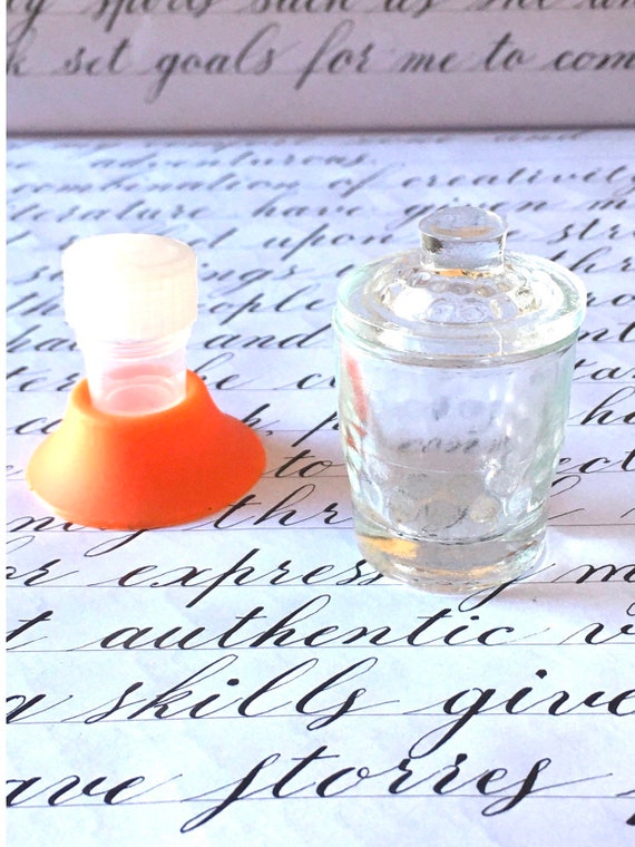  Oblique Love Letters Glass Dip Pen Set Inkwell for Dip Pen  Dinky Dip Ink Holder Empty inkwells with lids, Ink Well for Glass Fountain  Pen, Ink Pot for Glass Dip