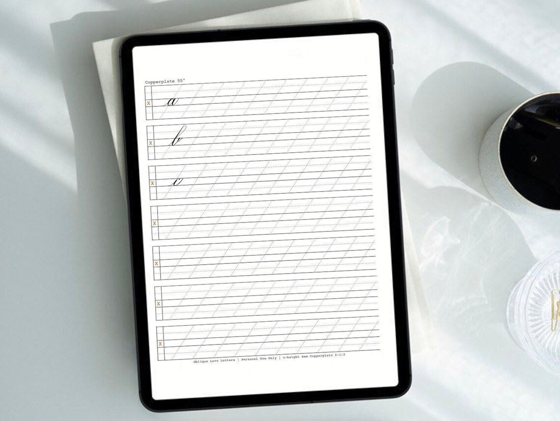 Blank Slanted Copperplate Calligraphy Worksheet PDF and JPG File ...