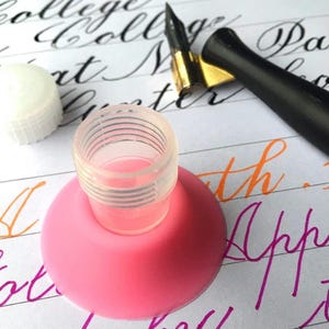 Calligraphy Tool Set: Ceramic Water Pot, Cherry Blossom Pen Rest, Ink Holder image 5