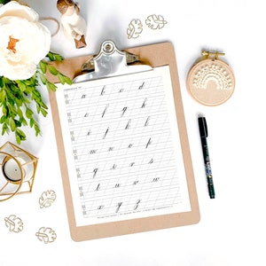 Copperplate Lowercase Calligraphy Workbook PDF | 36-Page Traceable Sheets | Practice Modern & Classic Lettering