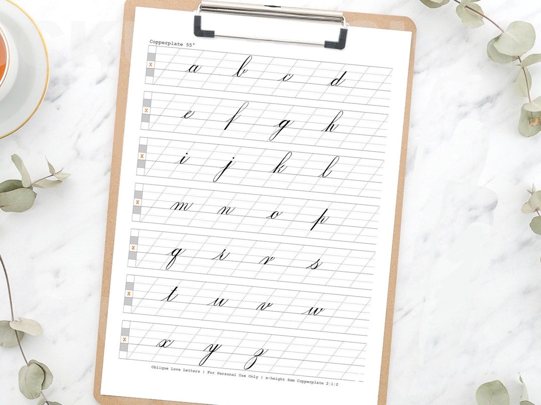 Copperplate Calligraphy Lowercase Practice Workbook: 36-page Traceable ...