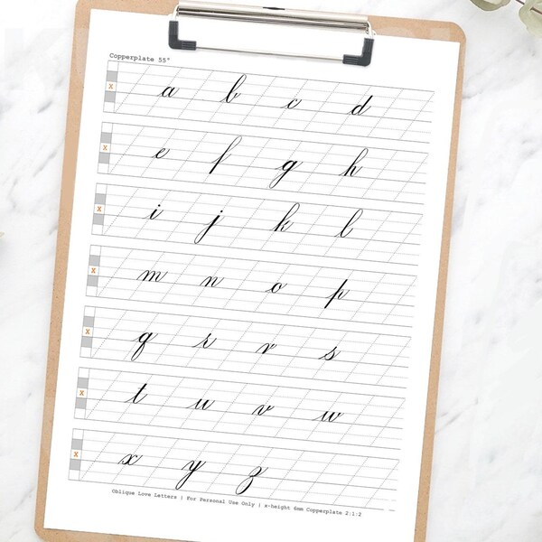 Copperplate Lowercase Calligraphy Practice Sheets - Etsy