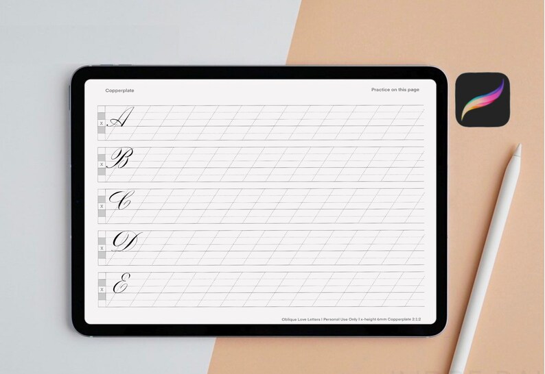 Copperplate Calligraphy Procreate Brush: Sumi Ink Effect (digital ...