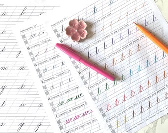 Hojas de práctica de caligrafía Copperplate: minúsculas y mayúsculas (descarga en PDF)