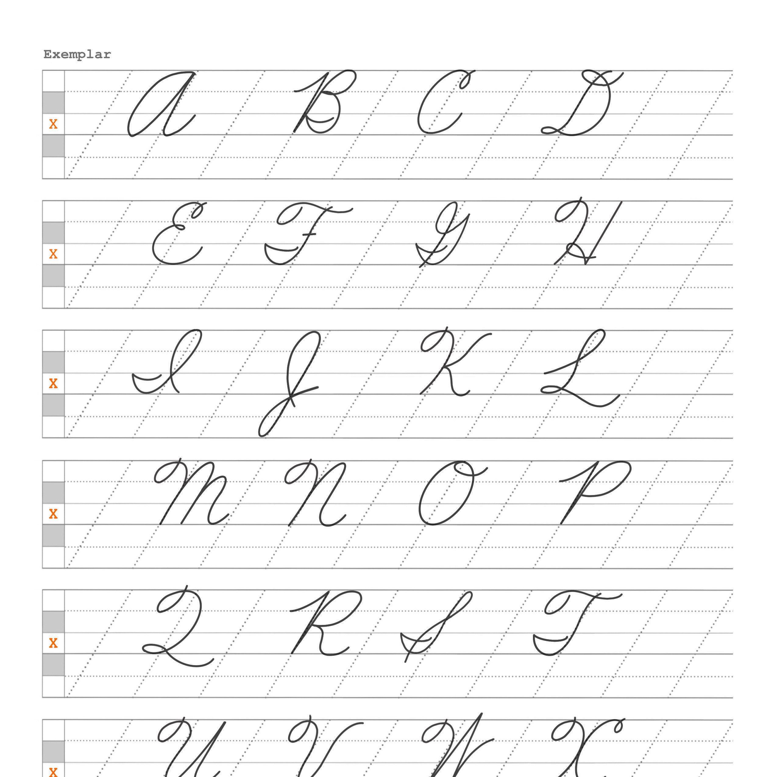 Blank Slanted Cursive Handwriting Worksheet PDF File Etsy