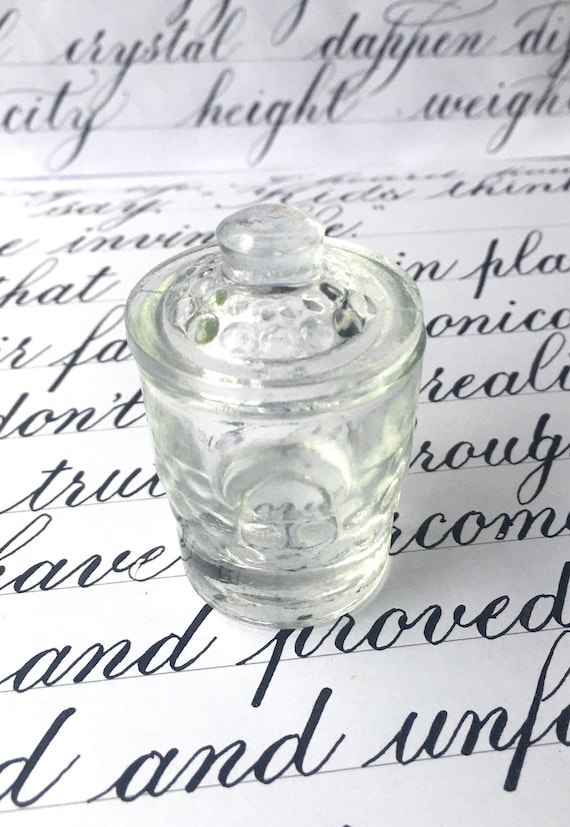 Vintage Glass Inkwell for Calligraphy Pointed Dip Pen Clear Glass Ink Well  Dinky Dip Ink Holder for Copperplate Dip Pen Glass Ink Well -  Ireland