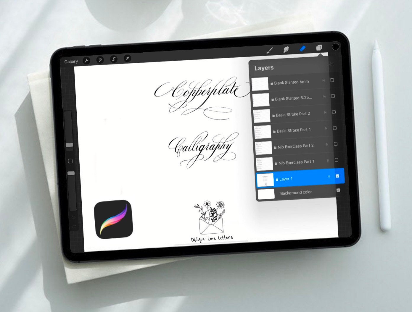 Copperplate Calligraphy Procreate Brush: Sumi Ink Effect (digital ...