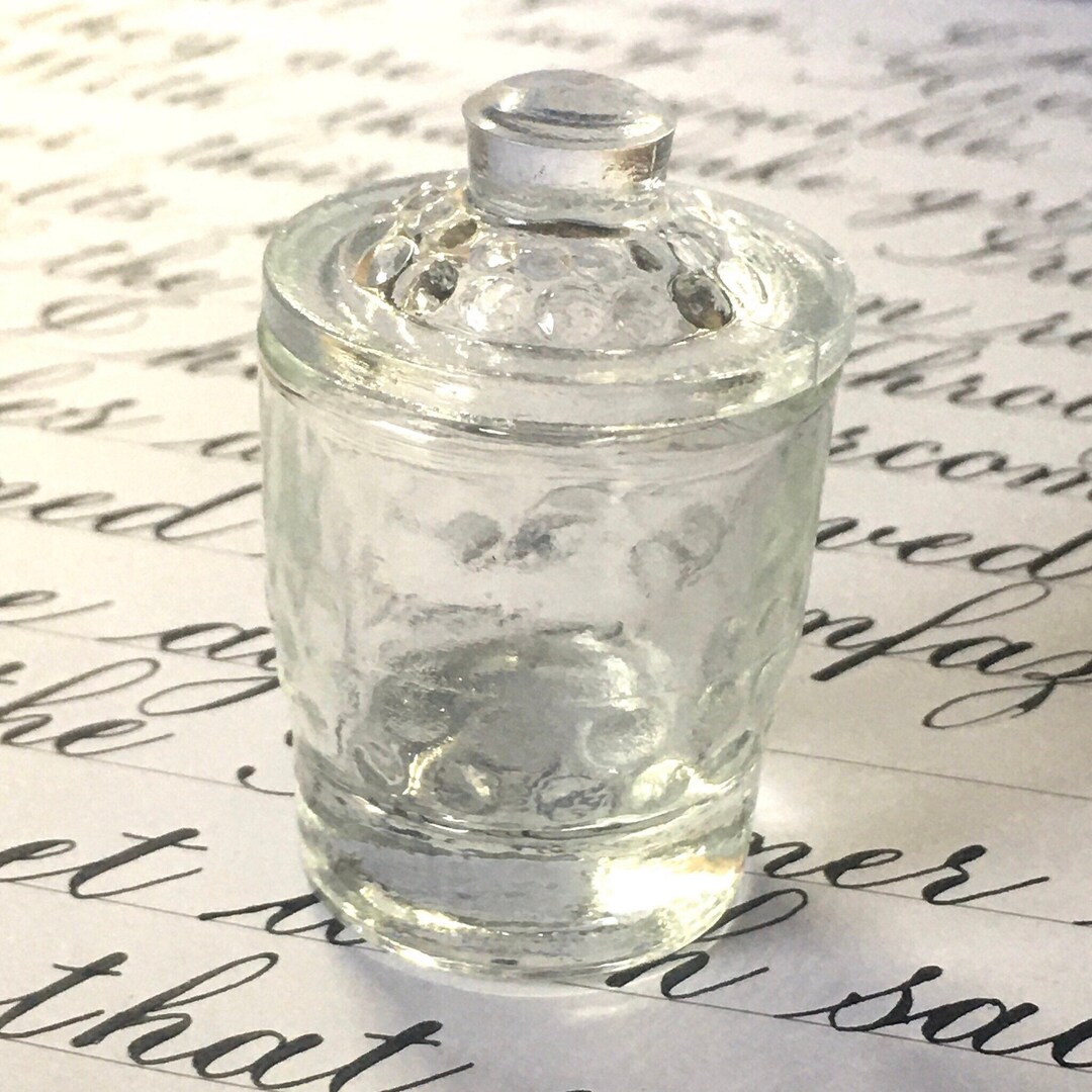 Vintage Glass Ink Well for Calligraphy Tiny Glass Inkwell Etsy