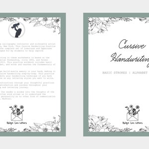 Handwritten 100+ Page Cursive Practice Workbook to to learn to learn American Cursive Handwriting PDF Slant Lined Guide Writing in Cursive