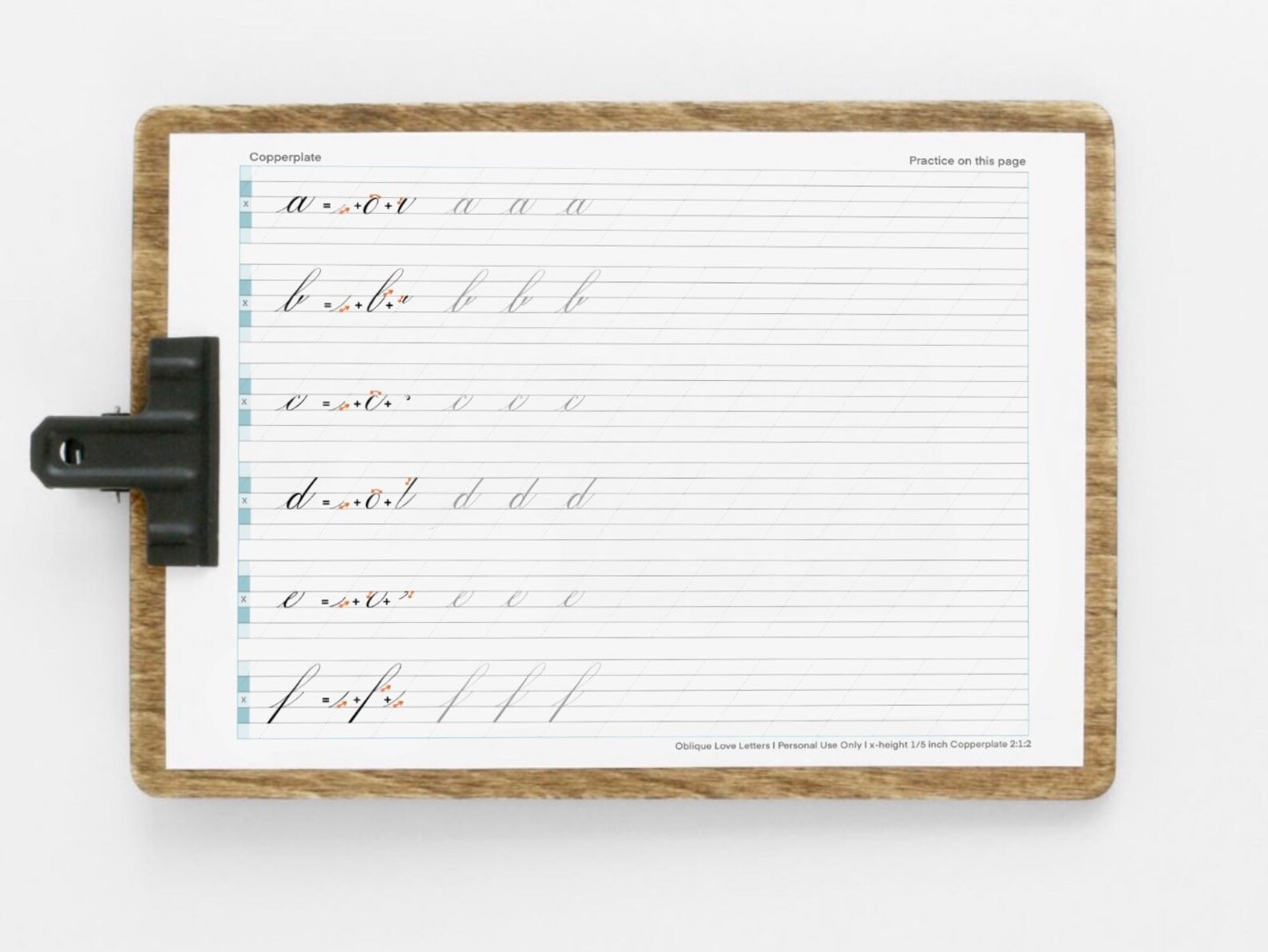 Blank Slanted Copperplate Calligraphy Worksheet PDF and JPG File ...