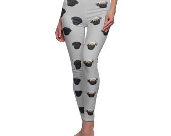 Black and Brown Pugs - Women's Casual Leggings