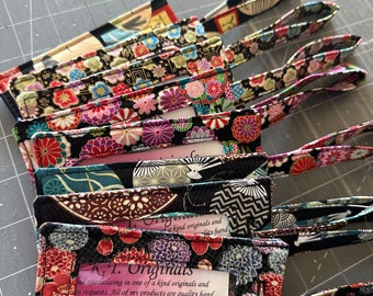 Japanese floral luggage tags