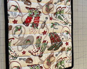 Quilted Western Christmas Casserole Hot Pad