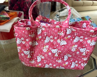 HK pink divided tote