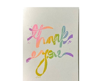 Linocut Thank You Card Set