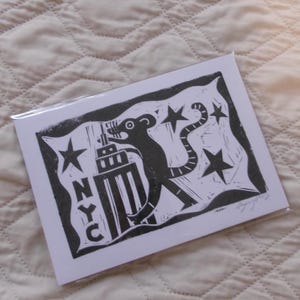 NYC Rat Block Print