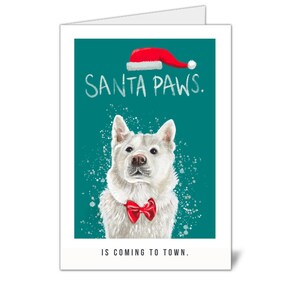 10er Pack Weihnachtskarten (Santa Paws) - 150x100 - Hochwertige Karte (330g)