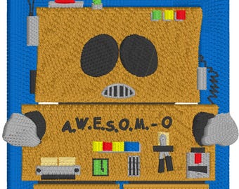 South Park AWESOM-O Digital Design for Embroidery - Instant Download