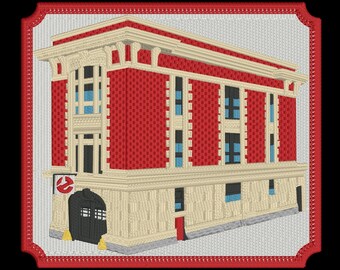 Ghostbuster Firehouse Digital Design for Embroidery - Instant Download