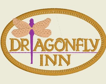 Dragonfly Inn Digital Design for Embroidery - Instant Download
