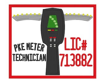PKE Meter Technician Digital Design for Embroidery - Instant Download