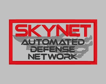 Terminator Skynet Patch Digital Design for Embroidery - Instant Download