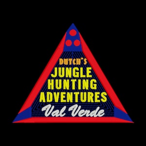 May include: A red, blue, and yellow triangular logo with the text "Dutch's Jungle Hunting Adventures Val Verde".