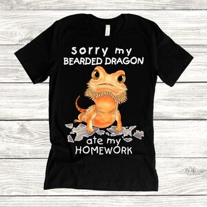 Funny Herpetology T Shirt for Men and Women, My Bearded Dragon Ate My Homework,  Lizard Tee, Reptile Owner Tshirt