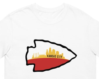 KC Skyline T-Shirt | Unisex | Pfeilspitzen Stadion | Mittlerer Westen Americana | Häuptlinge Königreich | Kansas City Fußball | Rotes Königreich