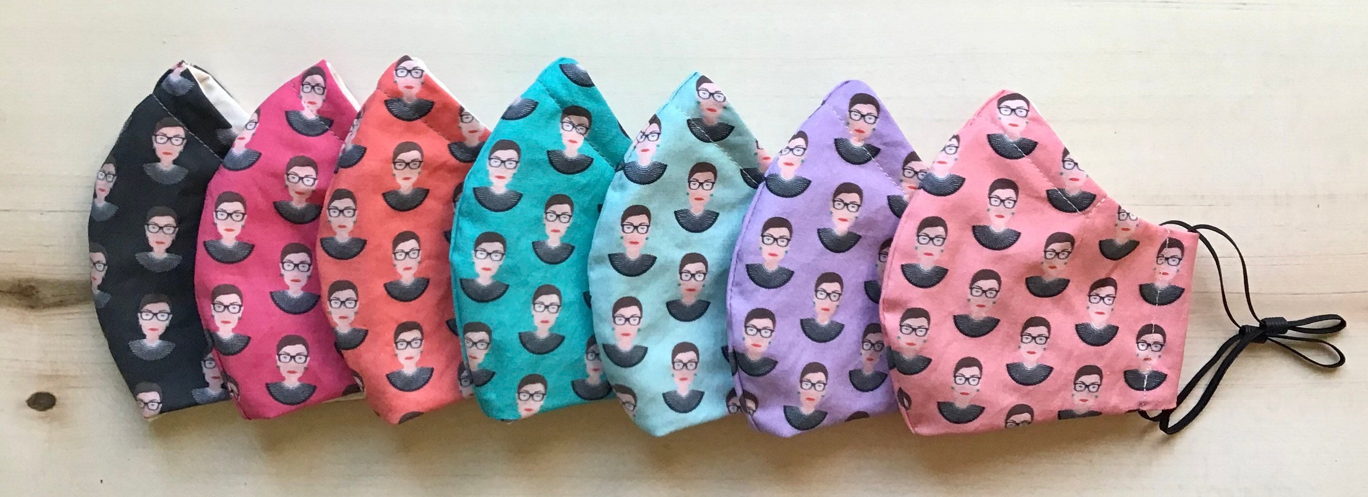 RBG Multiple Colors Washable Face Mask: 3 layers,100%cotton, filter p…