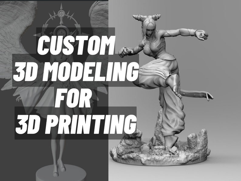 Custom 3D Model For 3D Printing, Character Sculpting For Game Assets, Miniatures And Dnd Model For Stl 3D Printing, Anime And Cartoon Models image 1