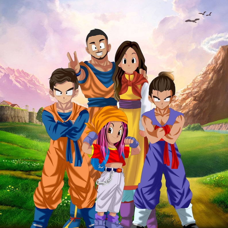NEWCustom dragon ball z Portrait Dragon ball z family Etsy