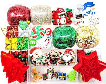 Christmas Playdough Kit, Christmas Sensory Kit, Play Dough Kit, Sensory Box, Sensory Bin, Playdoh Kit, Play doh Kit, Kids gift,Playdough Kit