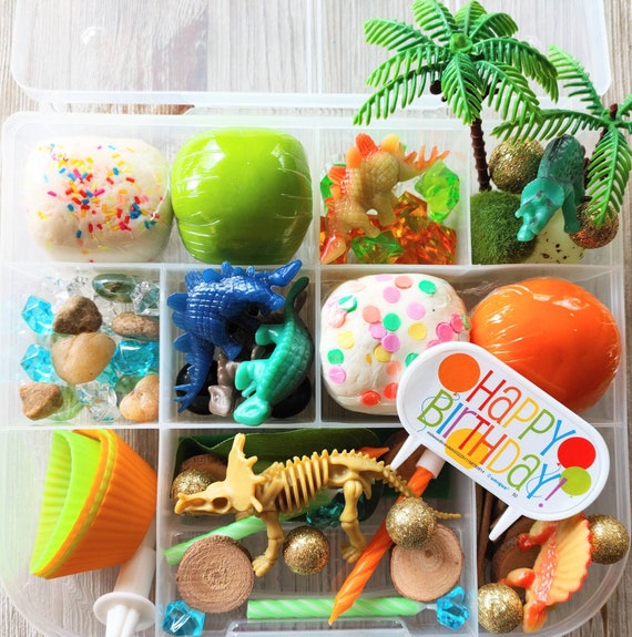 Dinosaur Birthday Play Dough KitBaking Playdough Sensory Kit