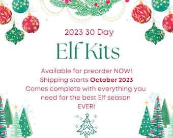 Kit de elfo, actividades para elfo, tarro de plastilina, carta para elfo, accesorios para elfo, duende navideño, kit de elfo de 30 días, pedido anticipado, kit navideño