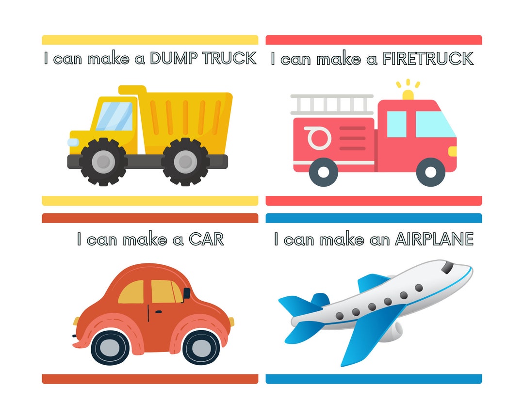 Transportation Playdough Mats Kids Activity Vehicle Play Etsy